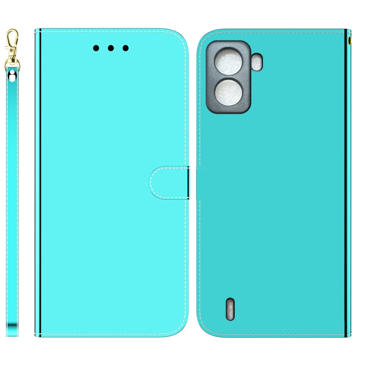 For Tecno Pop 6 No Fingerprints Imitated Mirror Surface Horizontal Flip Leather Phone Case