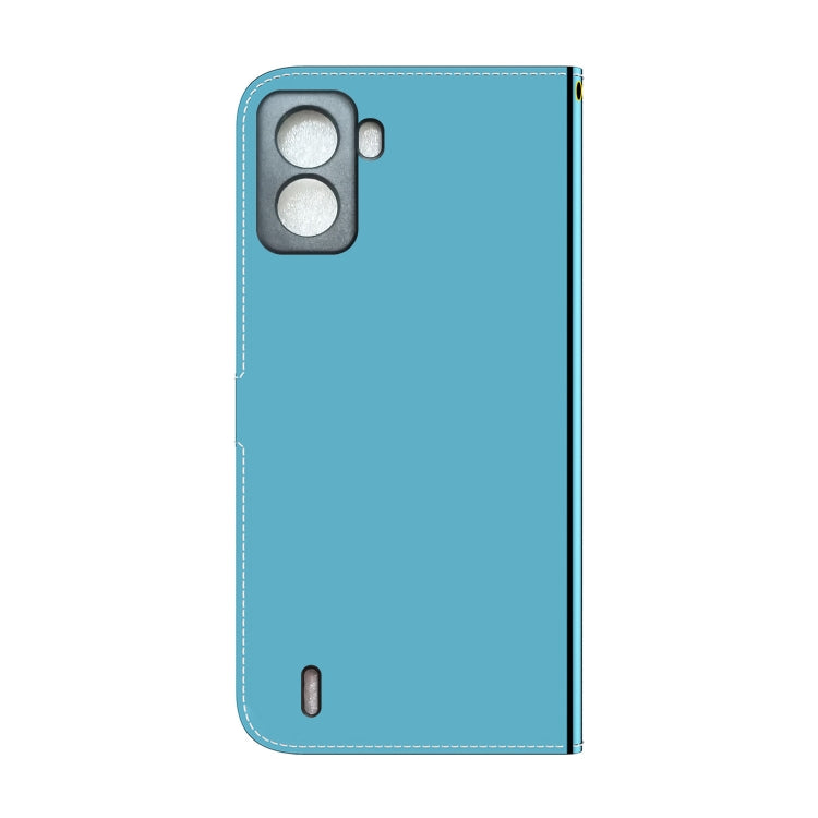 For Tecno Pop 6 No Fingerprints Imitated Mirror Surface Horizontal Flip Leather Phone Case
