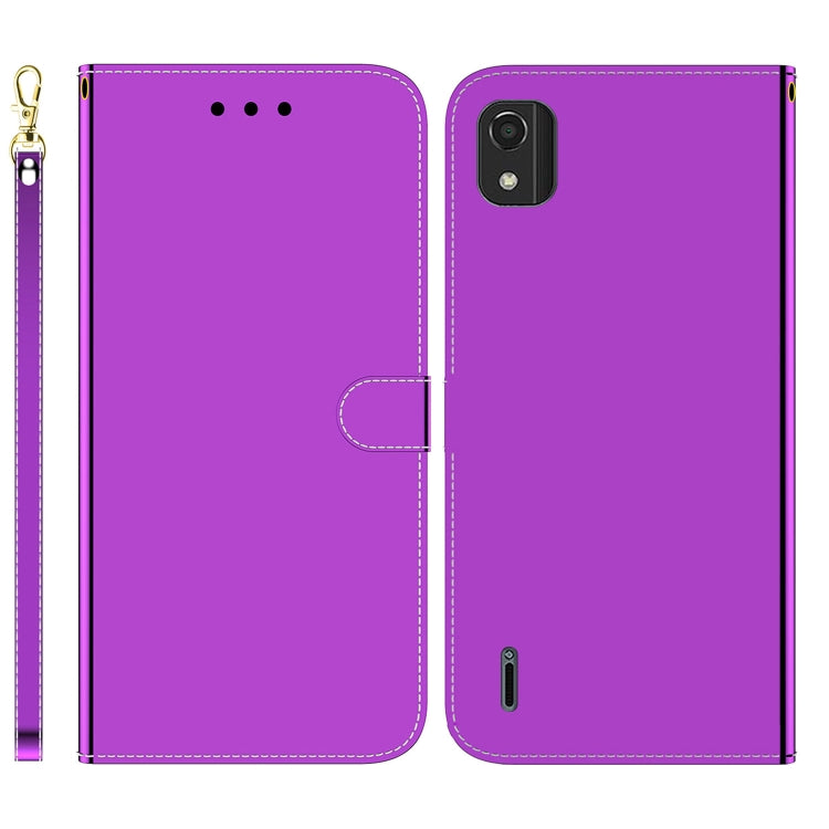 For Nokia C2 2nd Edition Imitated Mirror Surface Horizontal Flip Leather Phone Case