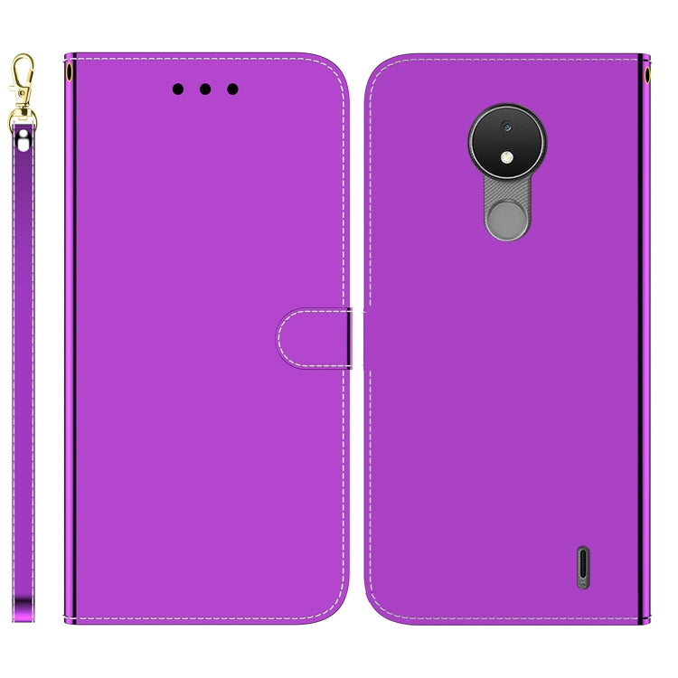For Nokia C21 Imitated Mirror Surface Horizontal Flip Leather Phone Case