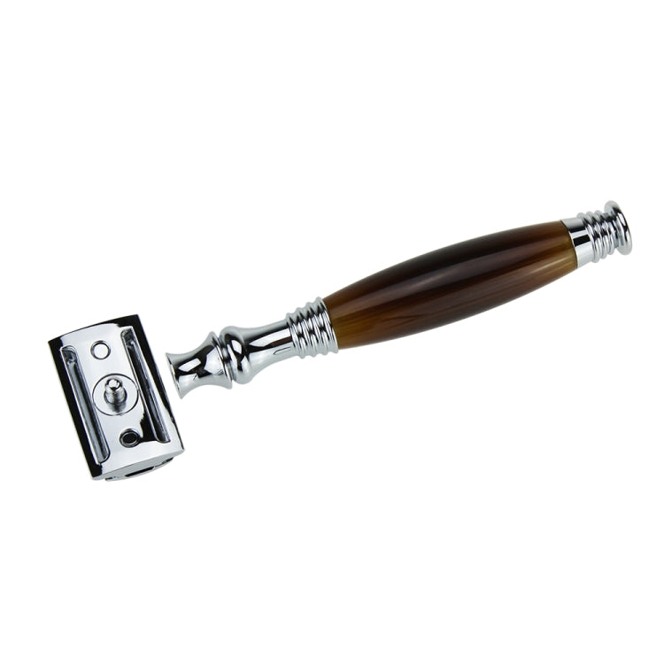 AS-6 Men Imitation Agate Shaving Kit Double Edge Safety Razor Stand Blade Set