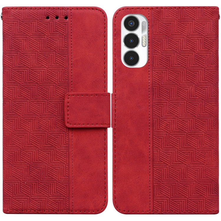 For Tecno Pova 3 LE7 Geometric Embossed Leather Phone Case