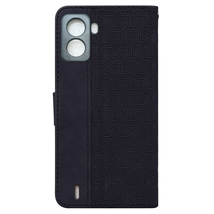 For Tecno Pop 6 No Fingerprints Geometric Embossed Leather Phone Case