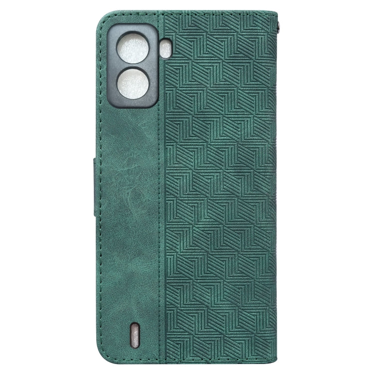 For Tecno Pop 6 No Fingerprints Geometric Embossed Leather Phone Case