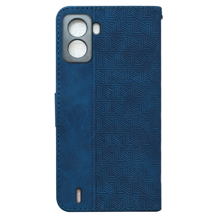For Tecno Pop 6 No Fingerprints Geometric Embossed Leather Phone Case