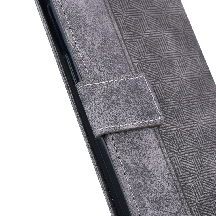 For Tecno Pop 6 No Fingerprints Geometric Embossed Leather Phone Case