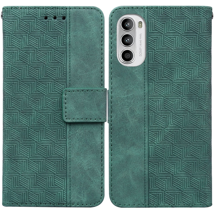 For Motorola Moto G62 5G Geometric Embossed Leather Phone Case