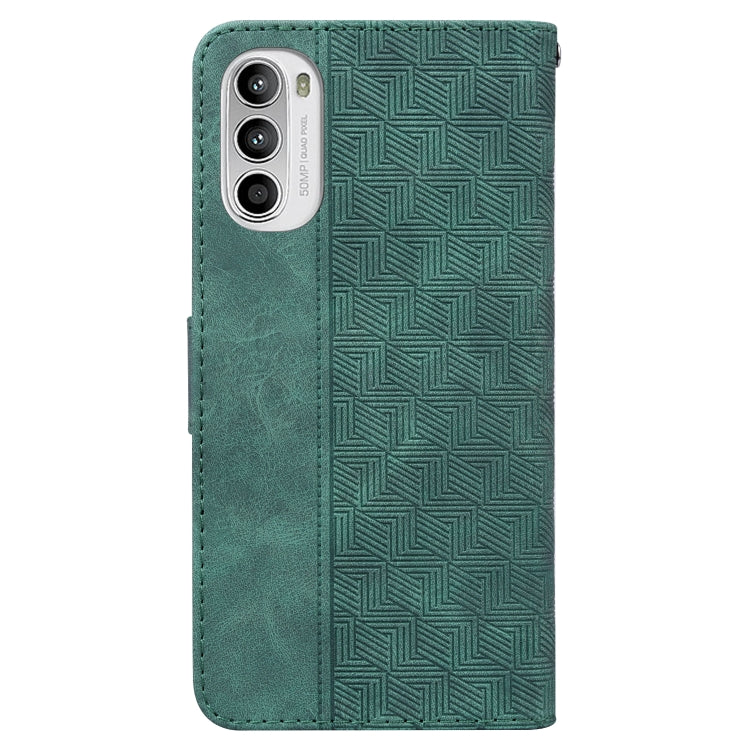 For Motorola Moto G62 5G Geometric Embossed Leather Phone Case