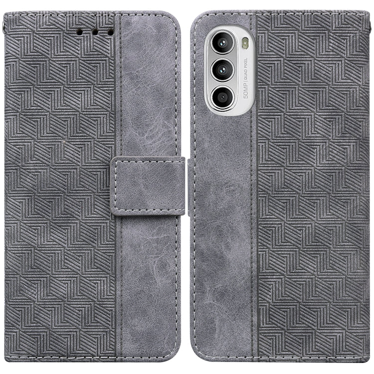 For Motorola Moto G62 5G Geometric Embossed Leather Phone Case