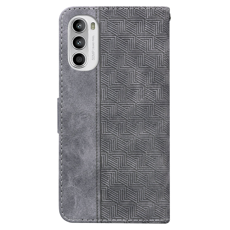 For Motorola Moto G62 5G Geometric Embossed Leather Phone Case