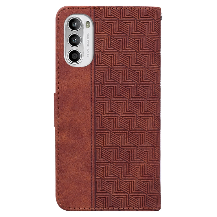 For Motorola Moto G62 5G Geometric Embossed Leather Phone Case