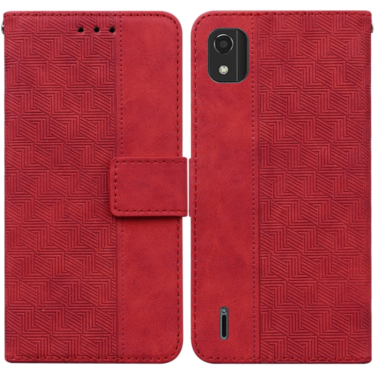 For Nokia C2 2nd Edition Geometric Embossed Leather Phone Case