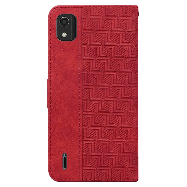 For Nokia C2 2nd Edition Geometric Embossed Leather Phone Case