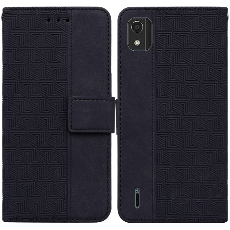 For Nokia C2 2nd Edition Geometric Embossed Leather Phone Case