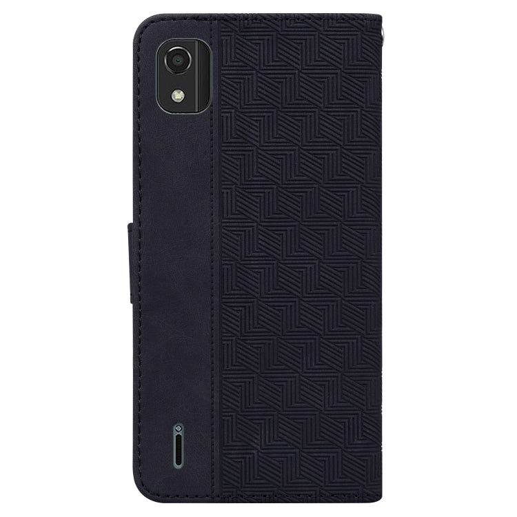 For Nokia C2 2nd Edition Geometric Embossed Leather Phone Case