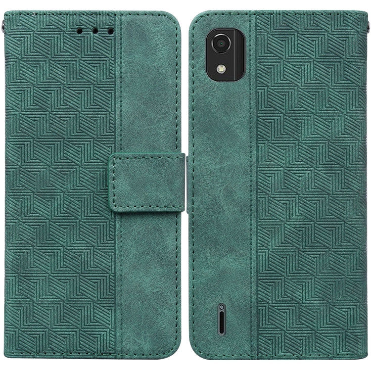 For Nokia C2 2nd Edition Geometric Embossed Leather Phone Case