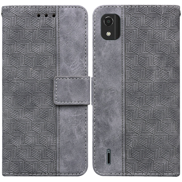 For Nokia C2 2nd Edition Geometric Embossed Leather Phone Case