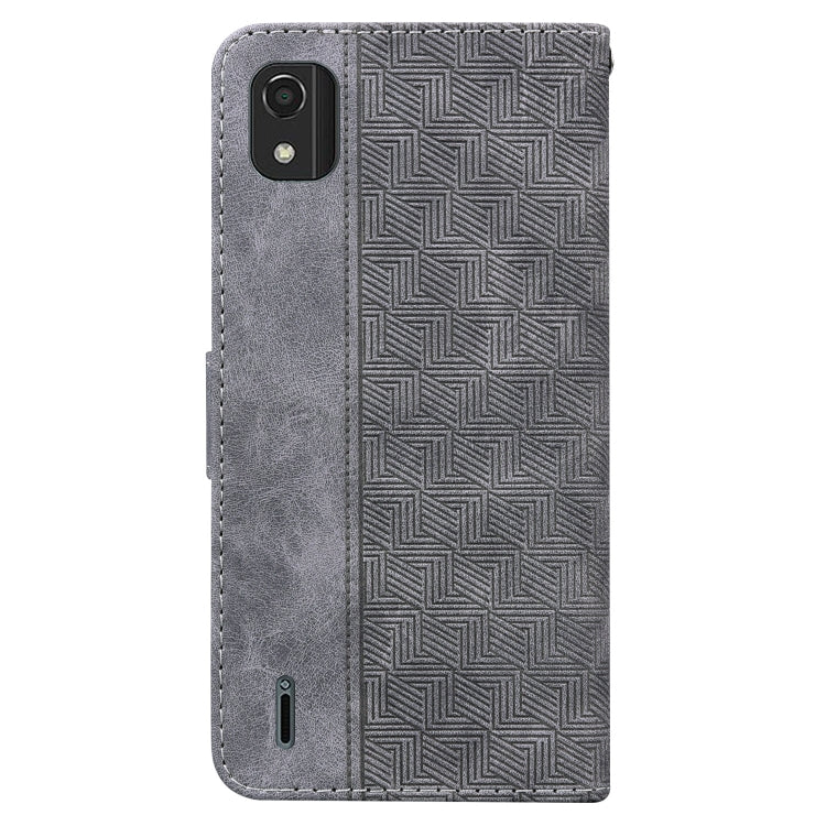 For Nokia C2 2nd Edition Geometric Embossed Leather Phone Case