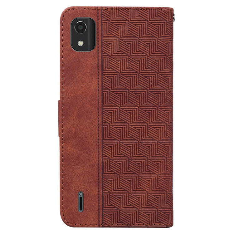 For Nokia C2 2nd Edition Geometric Embossed Leather Phone Case