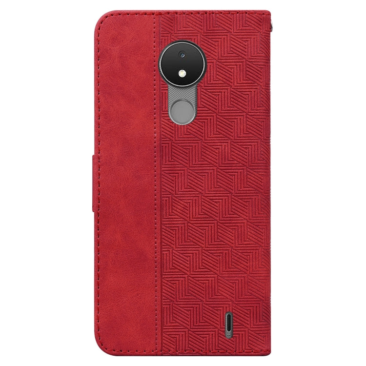 For Nokia C21 Geometric Embossed Leather Phone Case