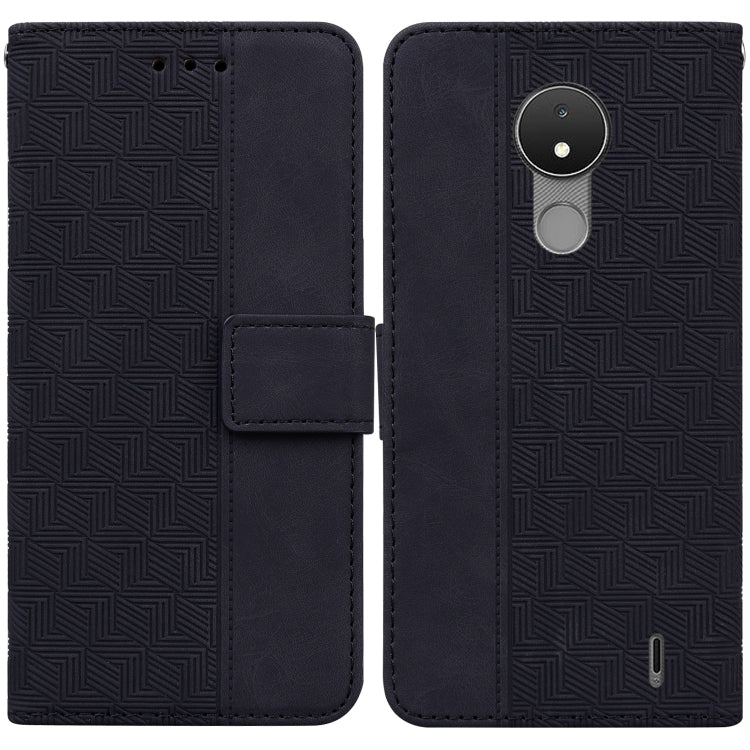 For Nokia C21 Geometric Embossed Leather Phone Case