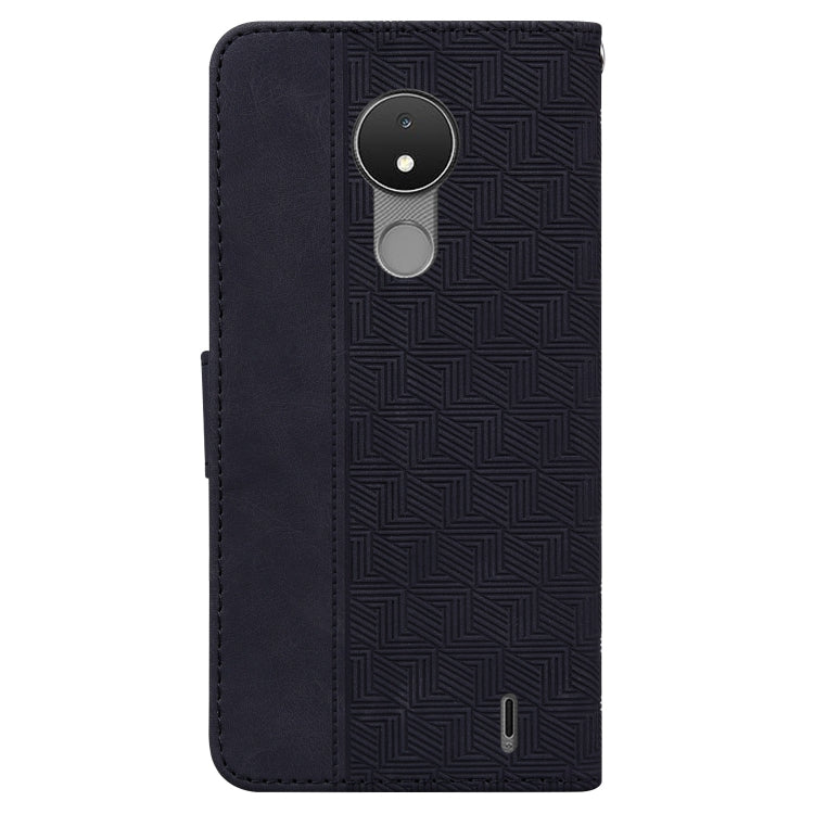 For Nokia C21 Geometric Embossed Leather Phone Case