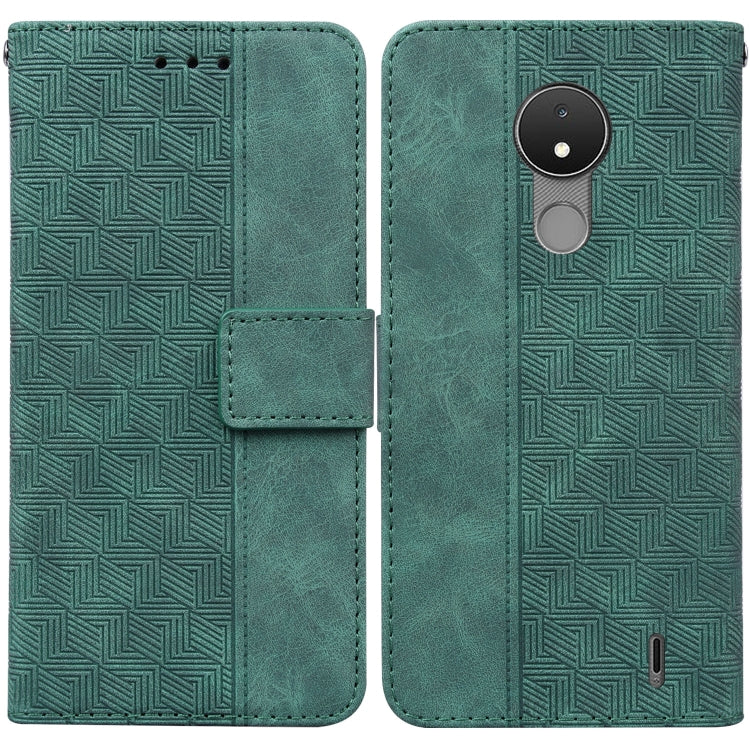 For Nokia C21 Geometric Embossed Leather Phone Case