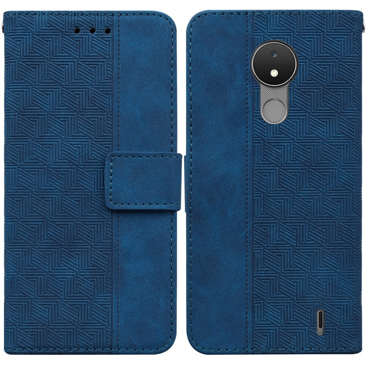 For Nokia C21 Geometric Embossed Leather Phone Case