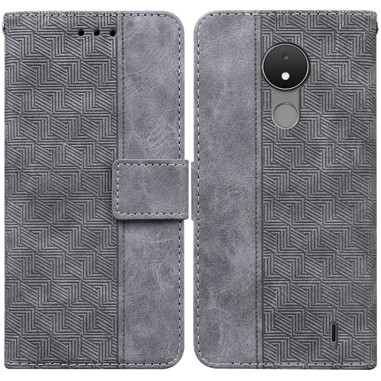 For Nokia C21 Geometric Embossed Leather Phone Case