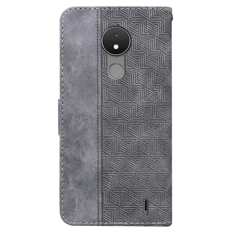 For Nokia C21 Geometric Embossed Leather Phone Case