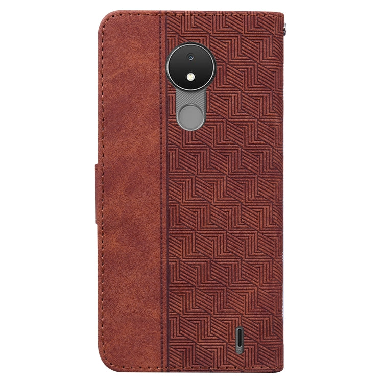 For Nokia C21 Geometric Embossed Leather Phone Case