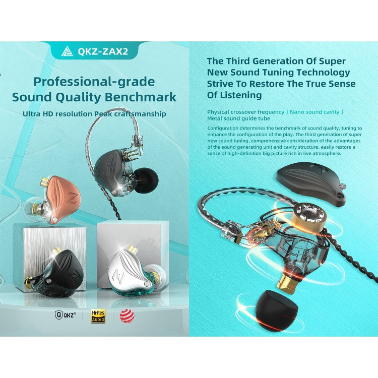 QKZ ZAX2 In-Ear Subwoofer Wired Running Sports HIFI Earphone with Mic