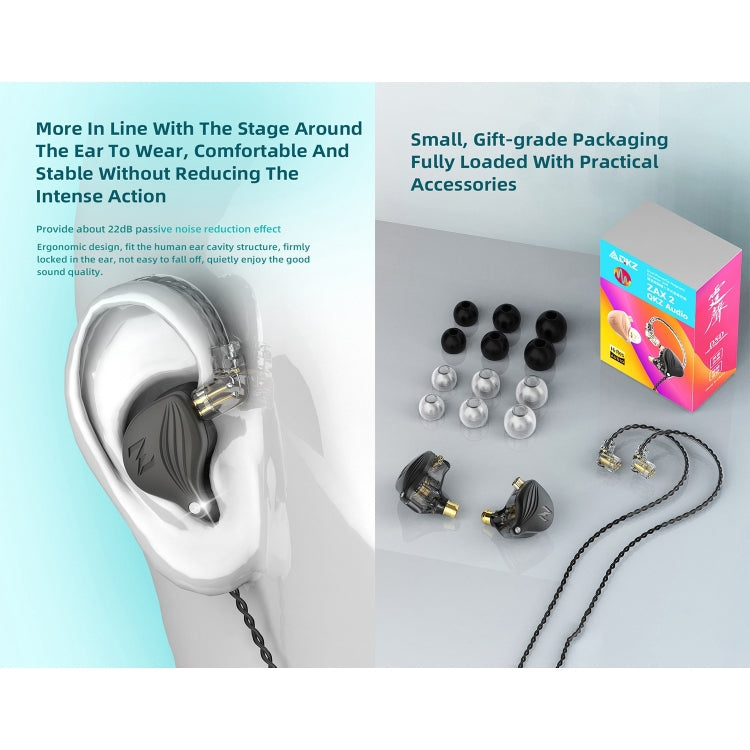 QKZ ZAX2 In-Ear Subwoofer Wired Running Sports HIFI Earphone with Mic