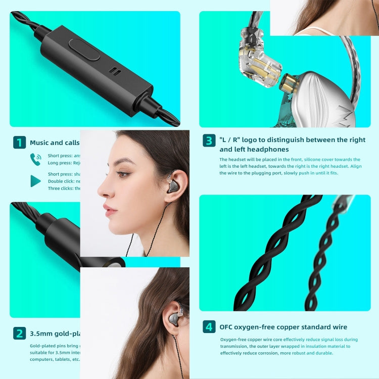 QKZ ZAX2 In-Ear Subwoofer Wired Running Sports HIFI Earphone with Mic