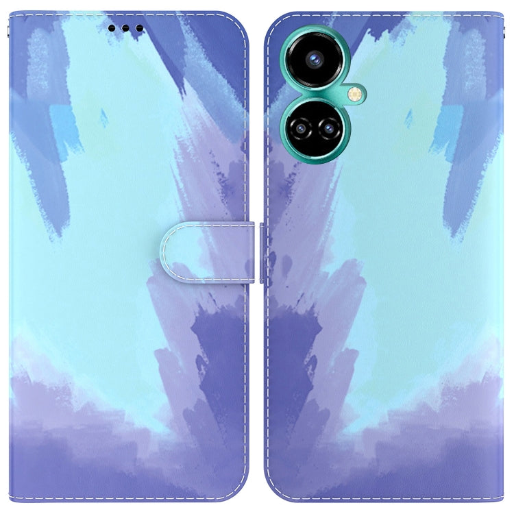 For Tecno Camon 19 Watercolor Pattern Horizontal Flip Leather Phone Case