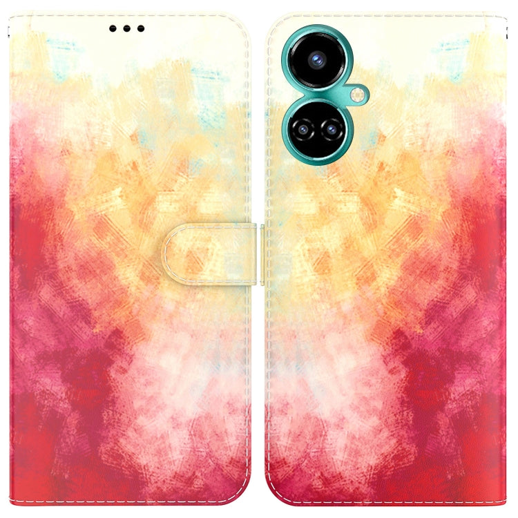 For Tecno Camon 19 Watercolor Pattern Horizontal Flip Leather Phone Case