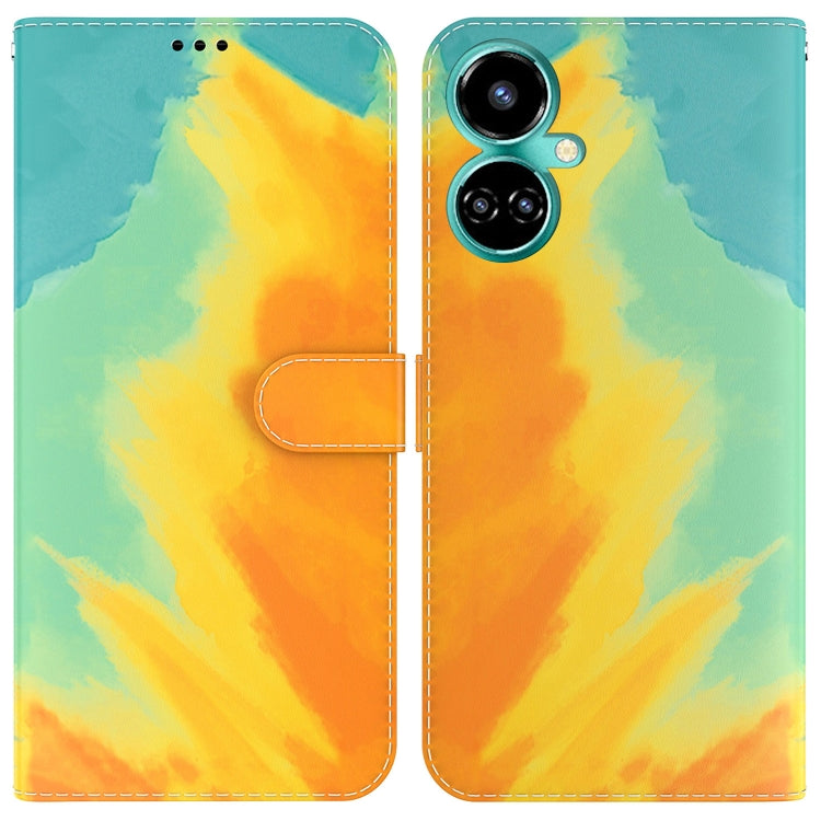 For Tecno Camon 19 Watercolor Pattern Horizontal Flip Leather Phone Case