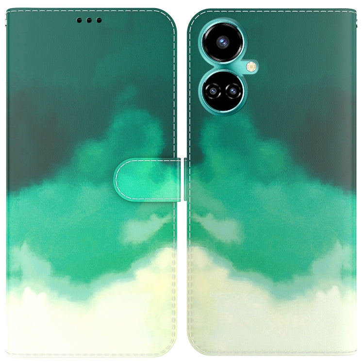 For Tecno Camon 19 Watercolor Pattern Horizontal Flip Leather Phone Case