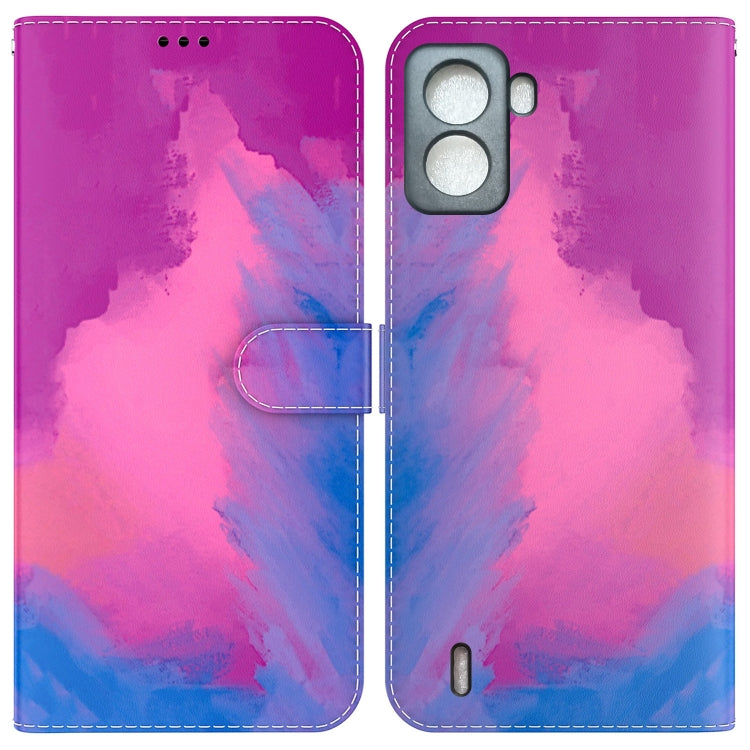 For Tecno Pop 6 No Fingerprints Watercolor Pattern Horizontal Flip Leather Phone Case
