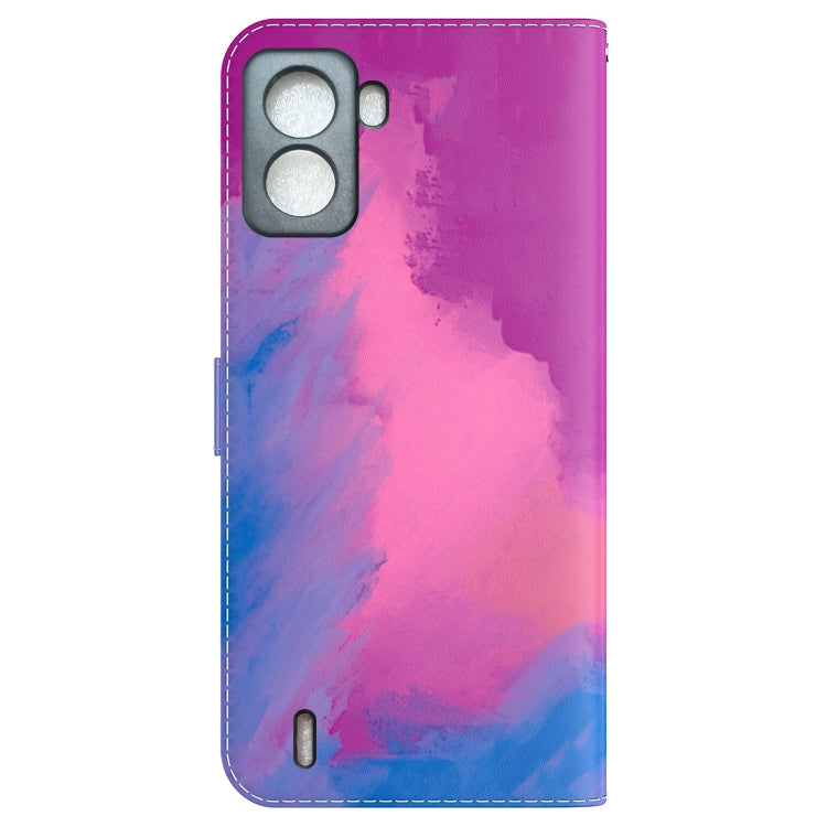 For Tecno Pop 6 No Fingerprints Watercolor Pattern Horizontal Flip Leather Phone Case