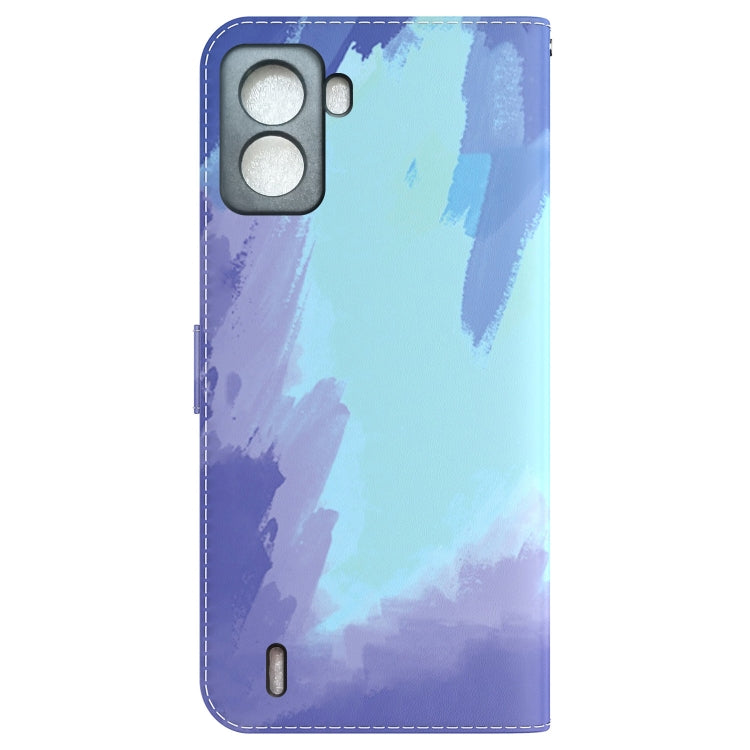For Tecno Pop 6 No Fingerprints Watercolor Pattern Horizontal Flip Leather Phone Case