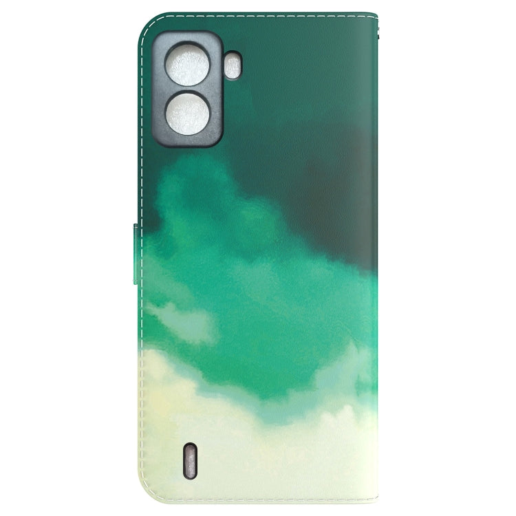 For Tecno Pop 6 No Fingerprints Watercolor Pattern Horizontal Flip Leather Phone Case