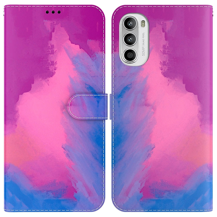 For Motorola Moto G62 5G Watercolor Pattern Horizontal Flip Leather Phone Case