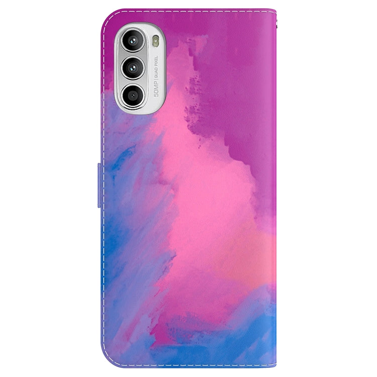 For Motorola Moto G62 5G Watercolor Pattern Horizontal Flip Leather Phone Case
