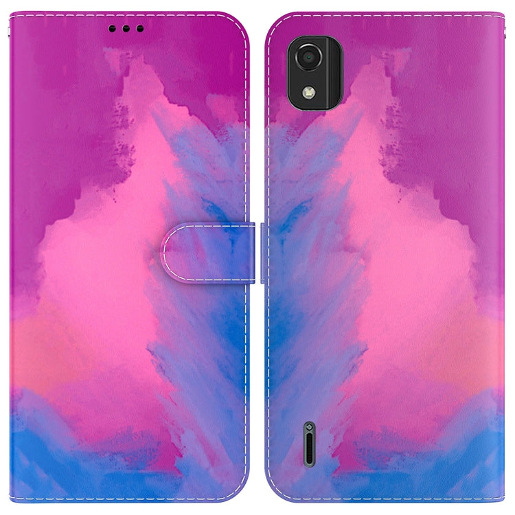 For Nokia C2 2nd Edition Watercolor Pattern Horizontal Flip Leather Phone Case
