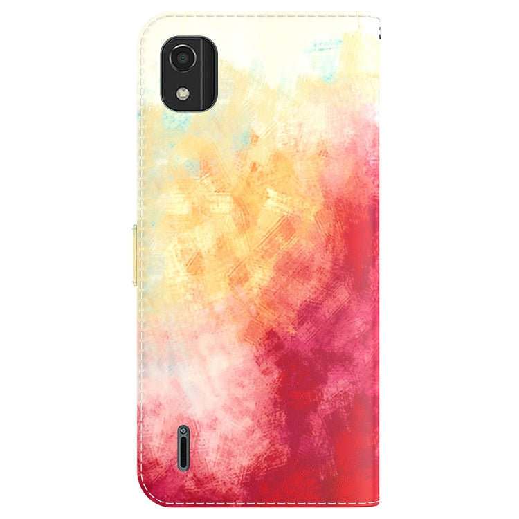 For Nokia C2 2nd Edition Watercolor Pattern Horizontal Flip Leather Phone Case