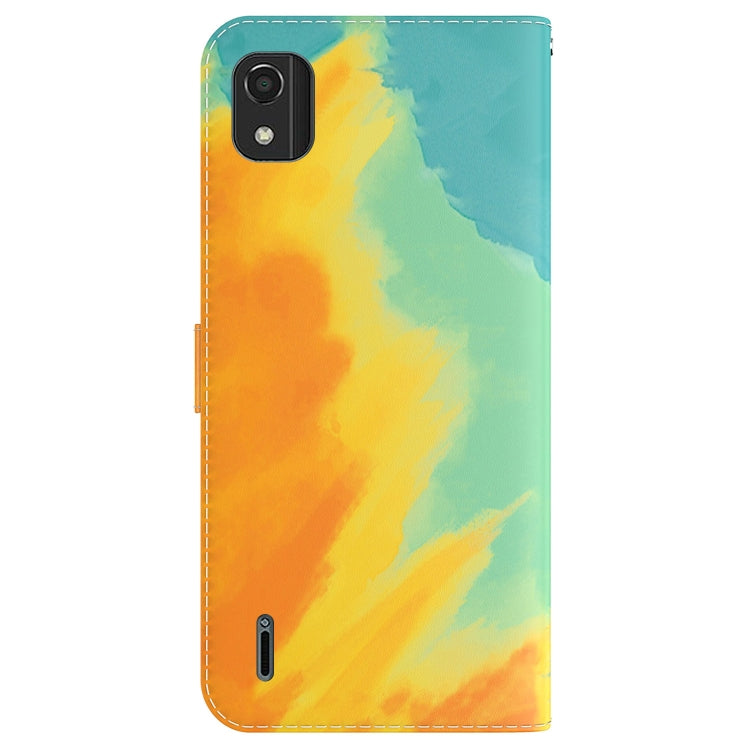 For Nokia C2 2nd Edition Watercolor Pattern Horizontal Flip Leather Phone Case