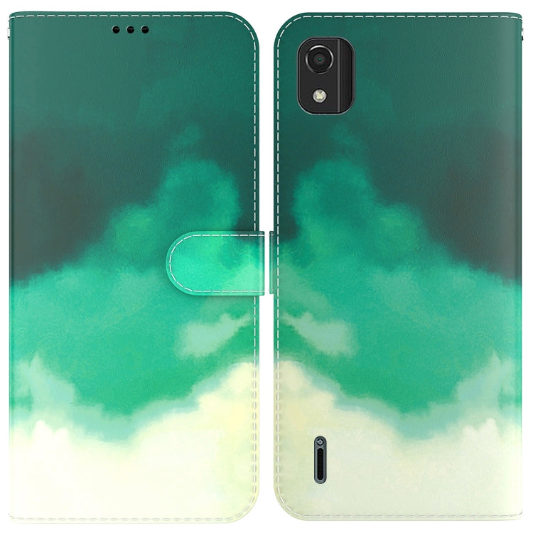 For Nokia C2 2nd Edition Watercolor Pattern Horizontal Flip Leather Phone Case