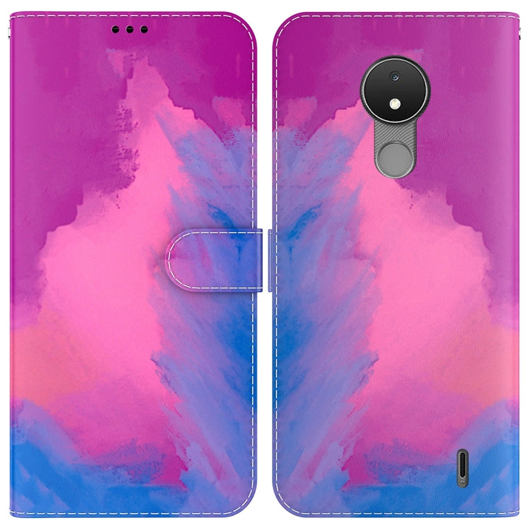 For Nokia C21 Watercolor Pattern Horizontal Flip Leather Phone Case