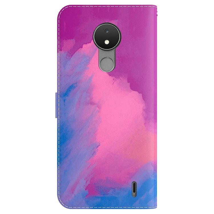 For Nokia C21 Watercolor Pattern Horizontal Flip Leather Phone Case